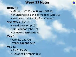 Week 13 Notes