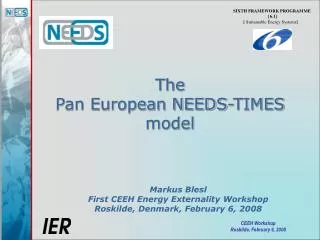 The Pan European NEEDS-TIMES model