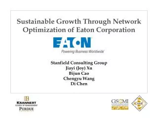 Sustainable Growth Through Network Optimization of Eaton Corporation