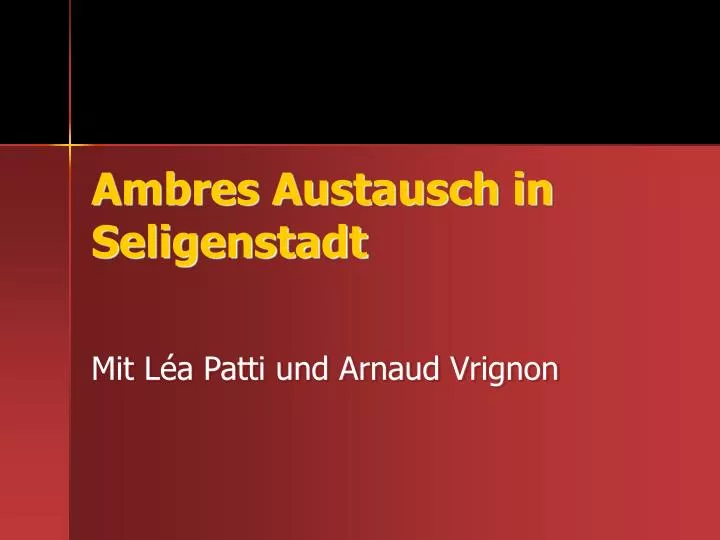 ambres austausch in seligenstadt