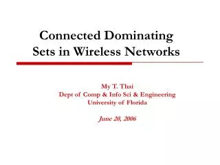 Connected Dominating Sets in Wireless Networks