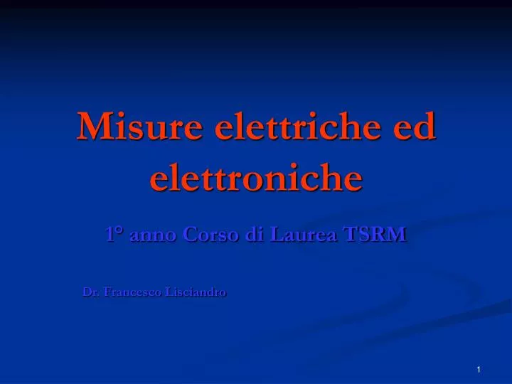 misure elettriche ed elettroniche