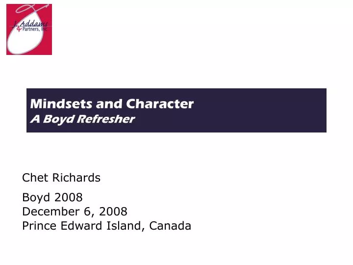 mindsets and character a boyd refresher