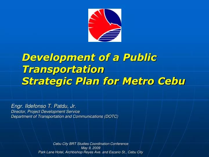 development of a public transportation strategic plan for metro cebu