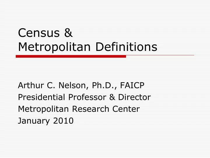 census metropolitan definitions
