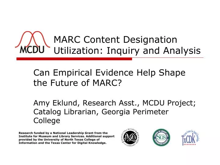 marc content designation utilization inquiry and analysis
