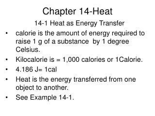 Chapter 14-Heat