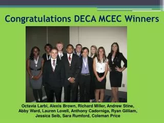 Congratulations DECA MCEC Winners