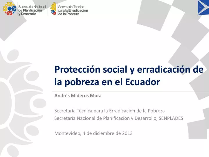 protecci n social y erradicaci n de la pobreza en el ecuador