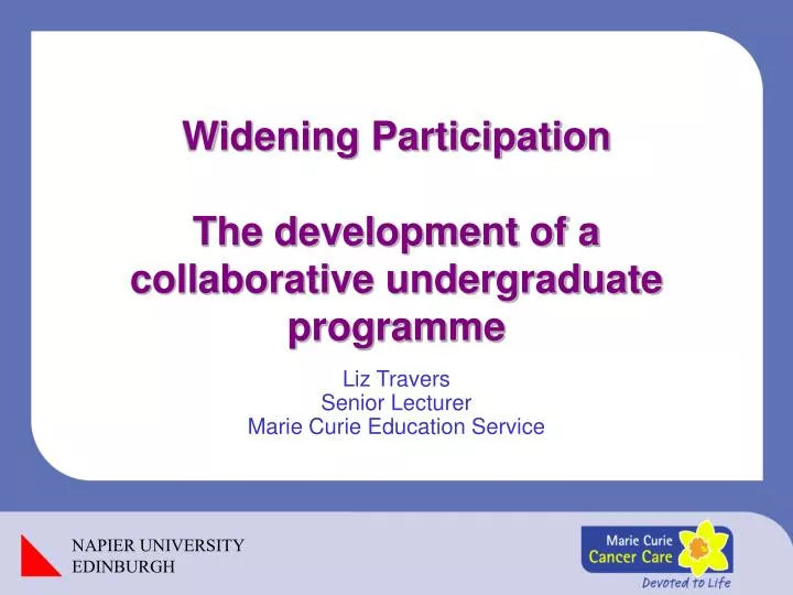 widening participation the development of a collaborative undergraduate programme