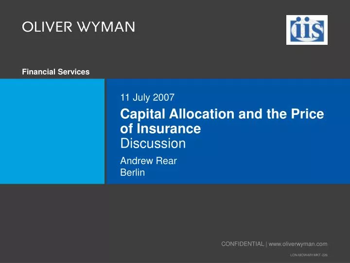 capital allocation and the price of insurance discussion