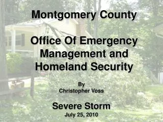 Montgomery County Office Of Emergency Management and Homeland Security