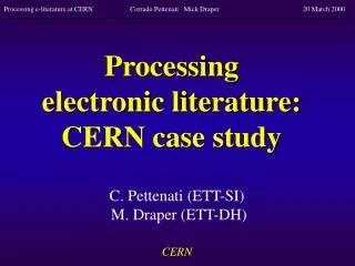 Processing electronic literature: CERN case study