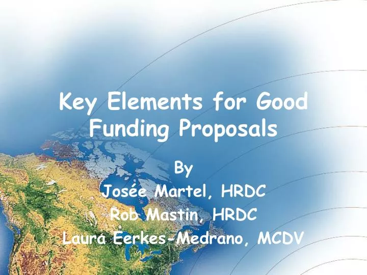 key elements for good funding proposals