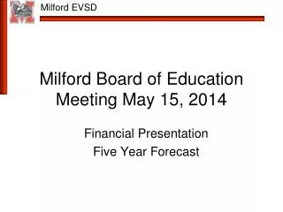 Milford Board of Education Meeting May 15, 2014