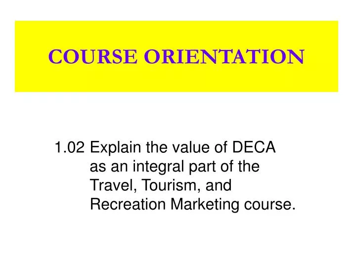 course orientation
