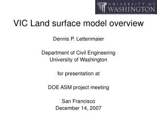 VIC Land surface model overview