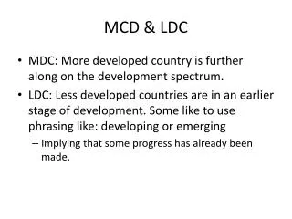 MCD &amp; LDC