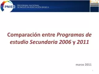 comparaci n entre programas de estudio secundaria 2006 y 2011