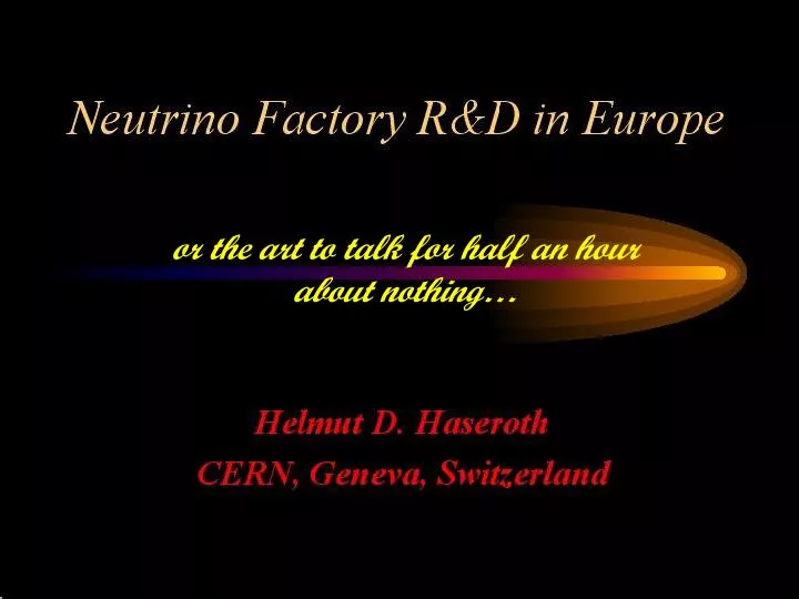 neutrino factory r d in europe