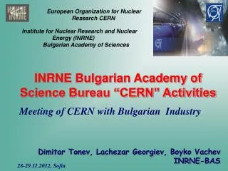 Euro p ean Organization for Nuclear Research CERN