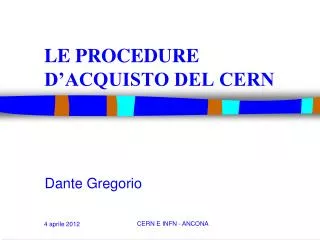 le procedure d acquisto del cern