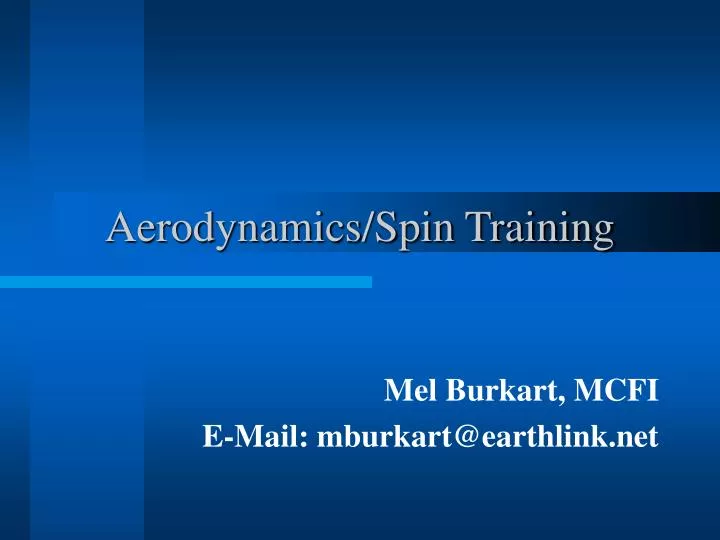 aerodynamics spin training