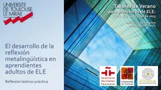 el desarrollo de la reflexi n metaling stica en aprendientes adultos de ele
