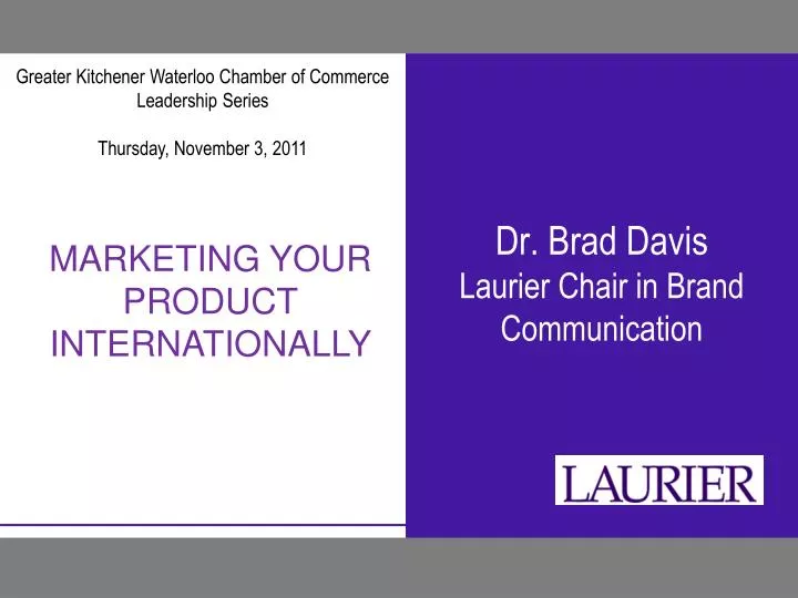 dr brad davis laurier chair in brand communication