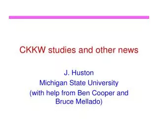 CKKW studies and other news