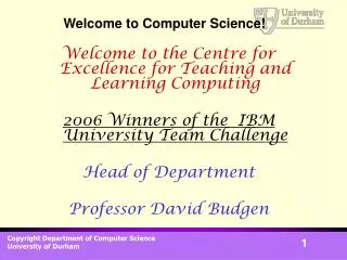 Welcome to Computer Science!