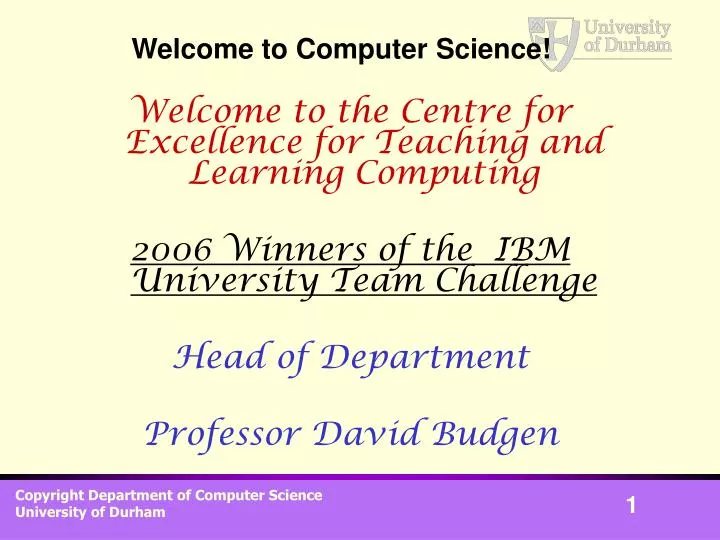 welcome to computer science