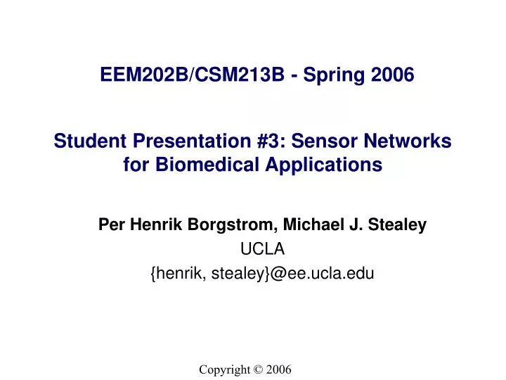student presentation 3 sensor networks for biomedical applications