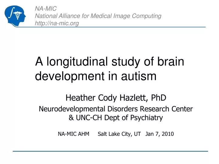 a longitudinal study of brain development in autism