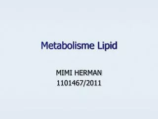 metabolisme lipid