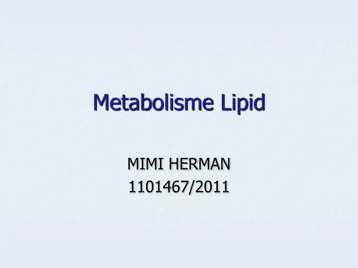 metabolisme lipid