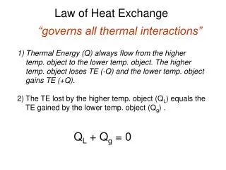 Law of Heat Exchange