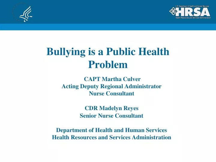 bullying is a public health problem