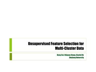 Unsupervised Feature Selection for Multi-Cluster Data