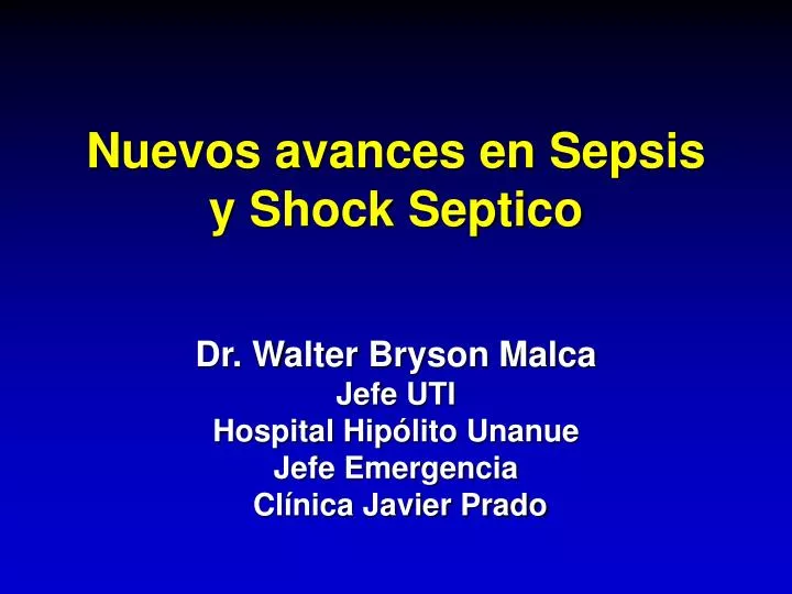 nuevos avances en sepsis y shock septico
