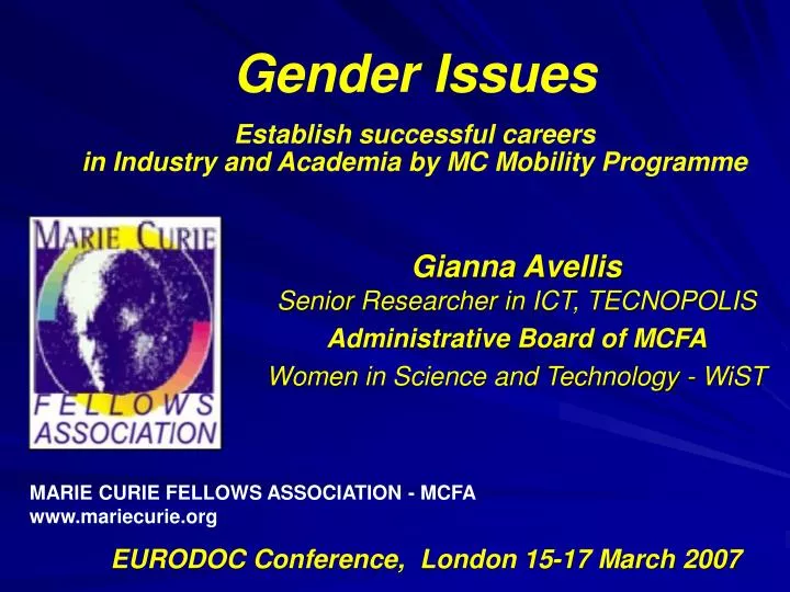 gender issues establish successful careers in industry and academia by mc mobility programme
