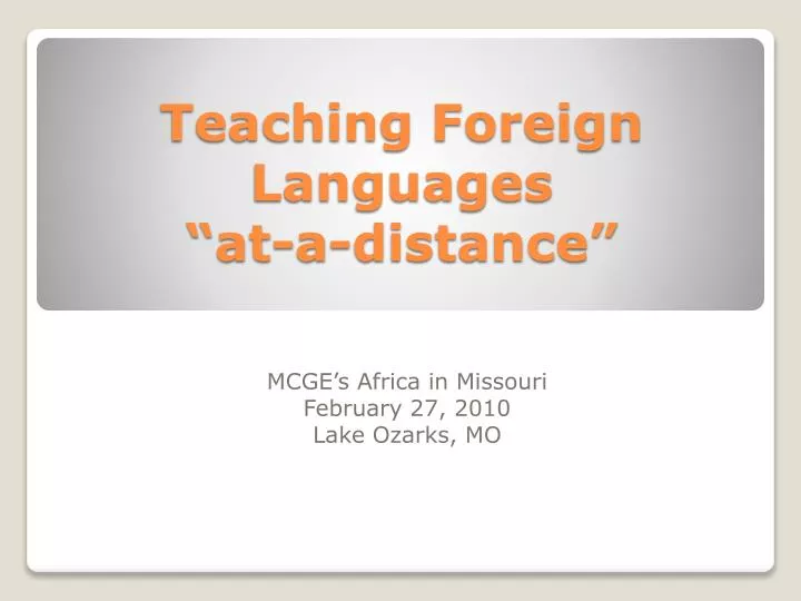 teaching foreign languages at a distance