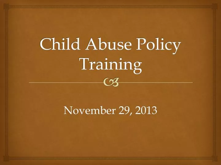 child abuse policy training