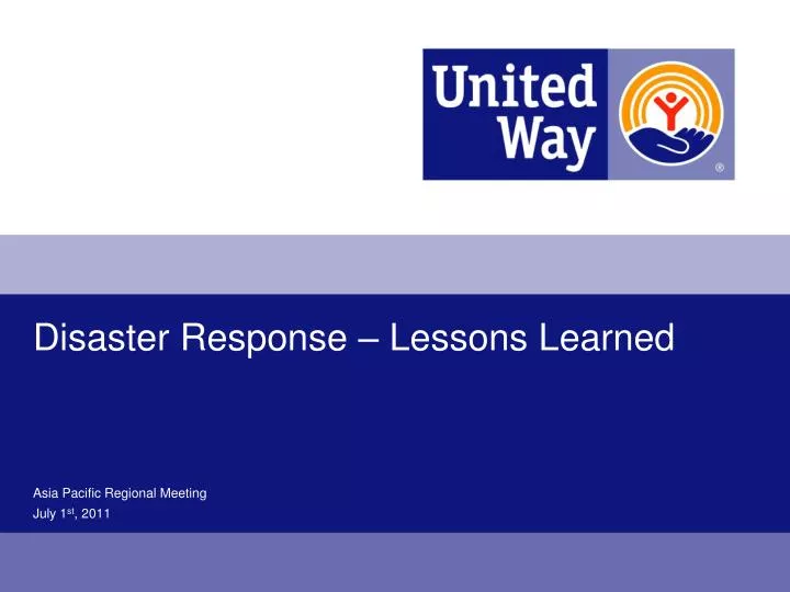 disaster response lessons learned