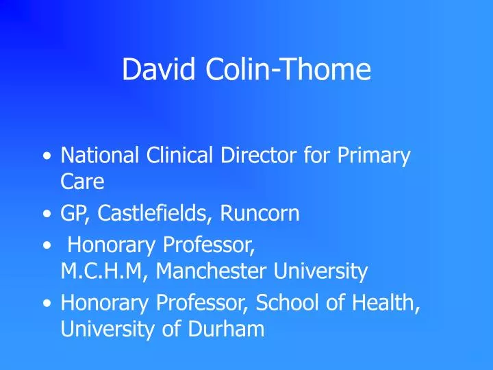 david colin thome