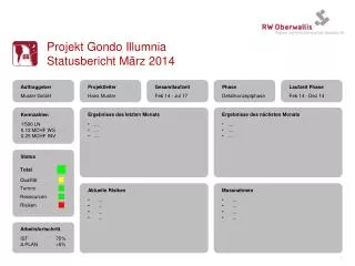 projekt gondo illumnia statusbericht m rz 2014