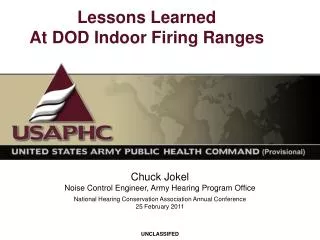 Lessons Learned At DOD Indoor Firing Ranges