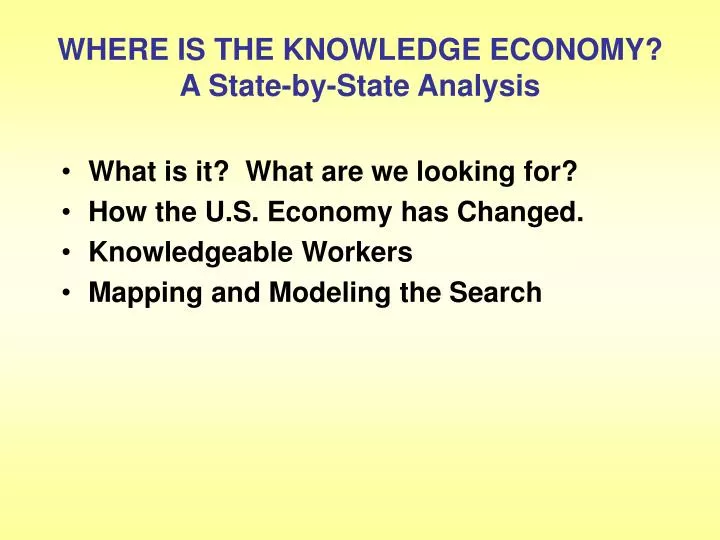 where is the knowledge economy a state by state analysis