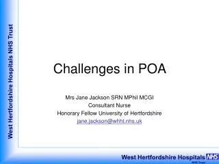Challenges in POA