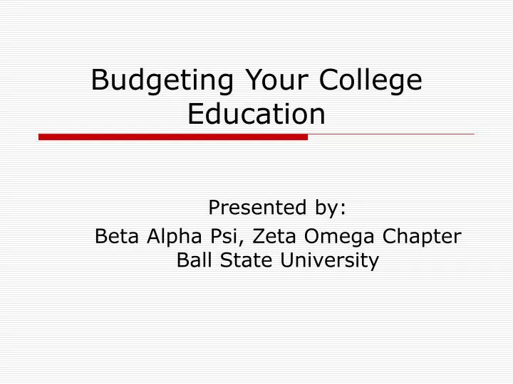budgeting your college education